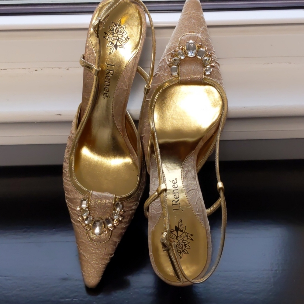 Gold Sling Backs